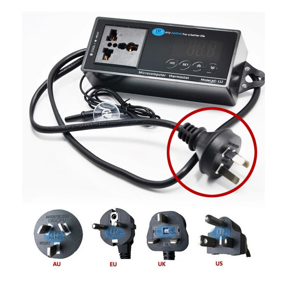 Digital Display Intelligent Plug-In Thermostat Universal Socket ON/OFF Regulator Aquarium Greenhouse Temperature Controller | Дом и сад