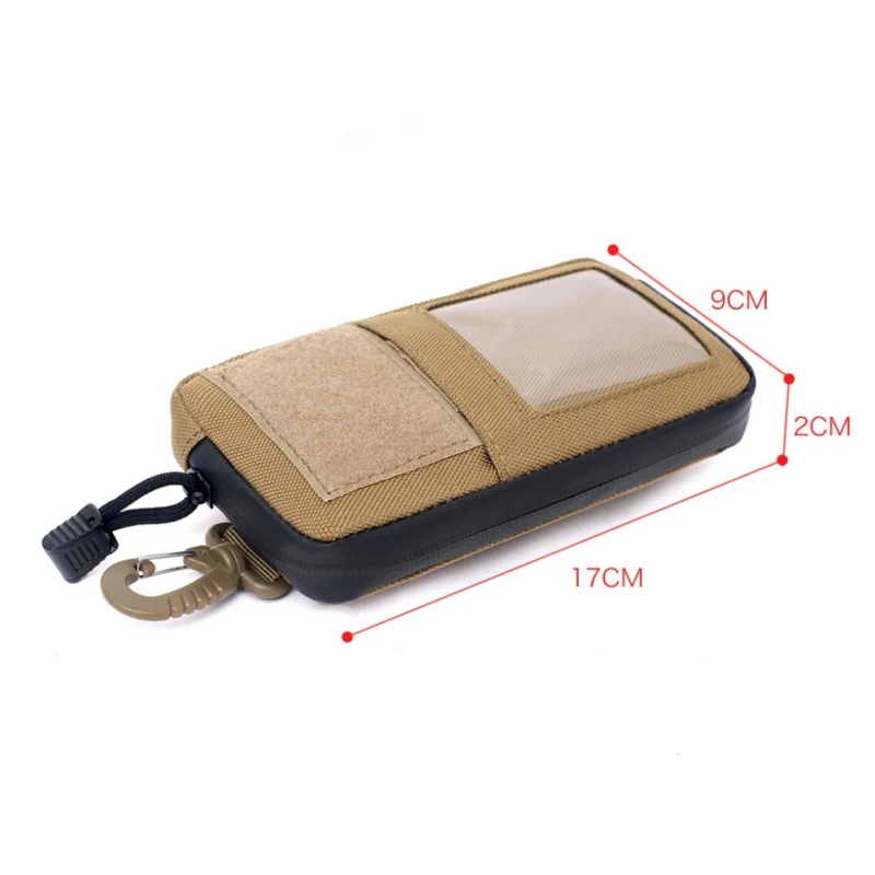 

Outdoor Square Wallet Card Bag Waterproof Zipper Key Holder Pouch Pack Multifunction Hunting Purse Waist Bag concise