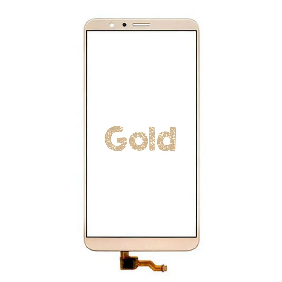 Для Honor 7X сенсорный экран дигитайзер стеклянная сенсорная панель для huawei Honor 7X сенсорный экран черный/белый/синий/золотой - Цвет: Золотой