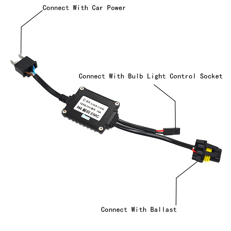 HIDLT 2 шт. 12 В 24 H4 биксеноновый HID Canbus декодер для Hi/Lo ксеноновая лампа светильник