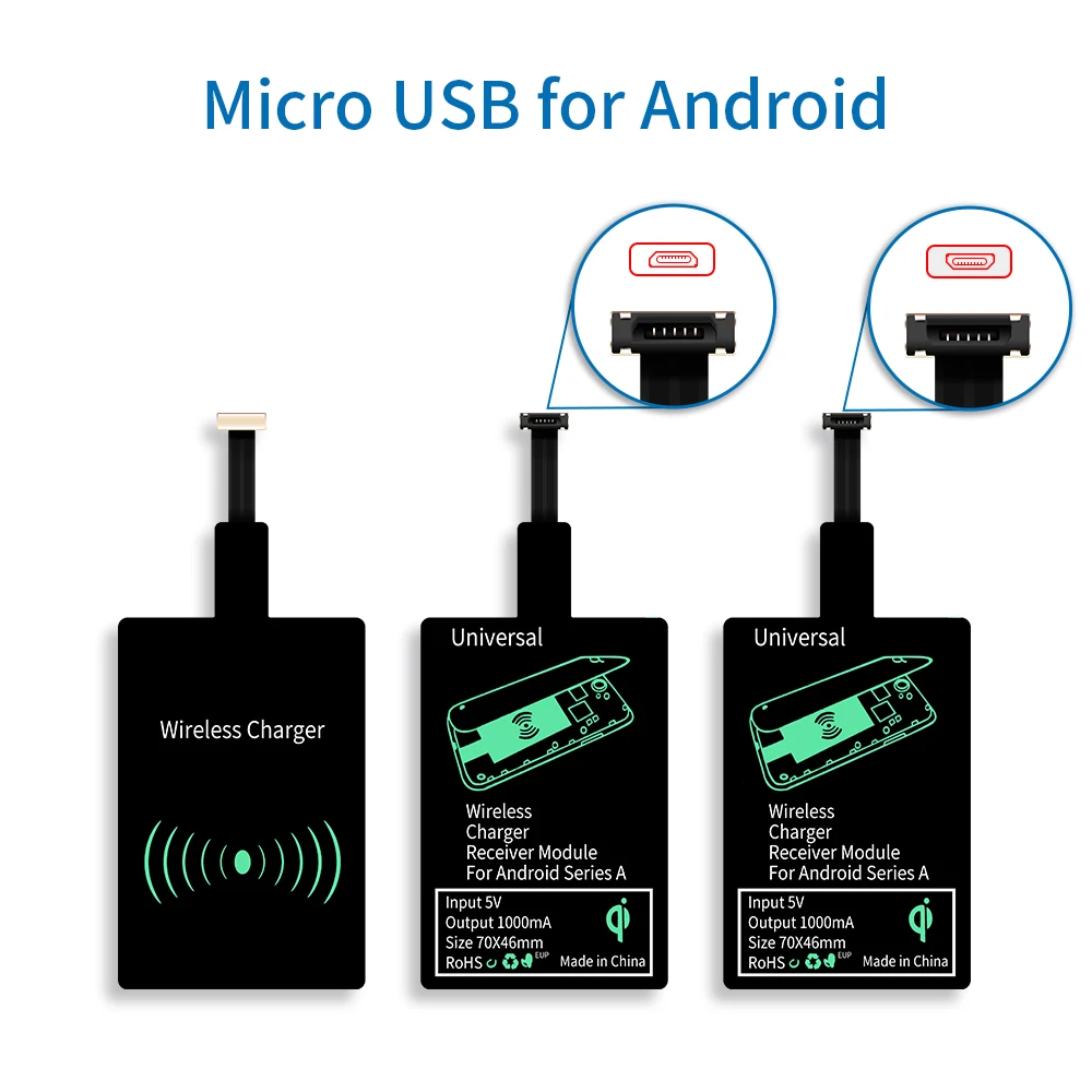 NTONPOWER беспроводной зарядный разъем для iPhone 7 6 6 S 5 Micro usb type C универсальное Qi Беспроводное зарядное устройство адаптер приемник