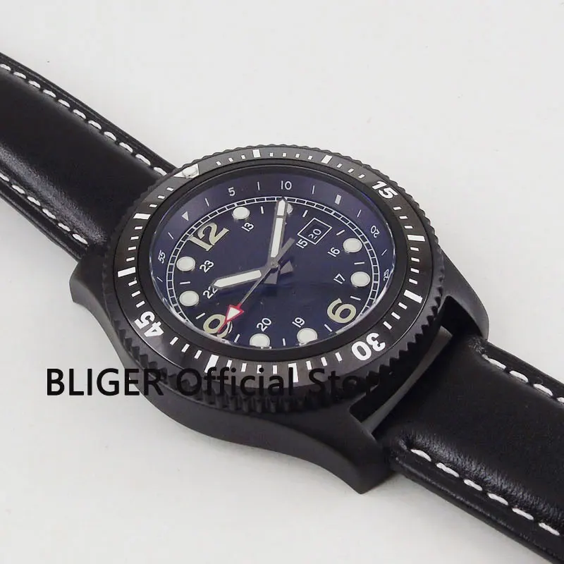 Роскошные мужские часы 44 мм черный стерильный циферблат керамический Безель