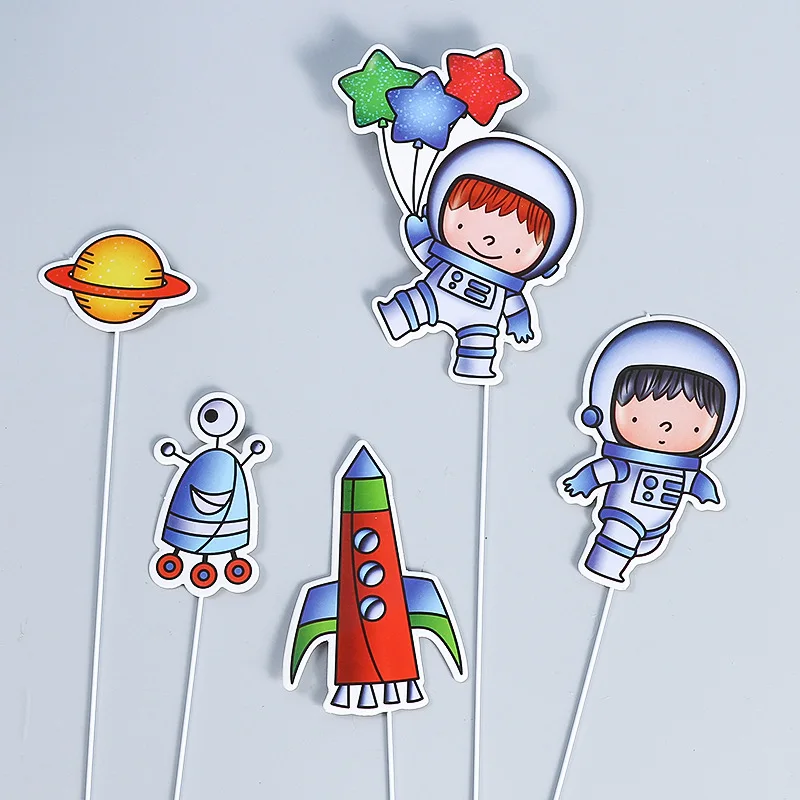 8 Типовые бумажные тортоподставки с космической тематикой Астронавты, Мечта Планеты для декорации детской вечеринки.