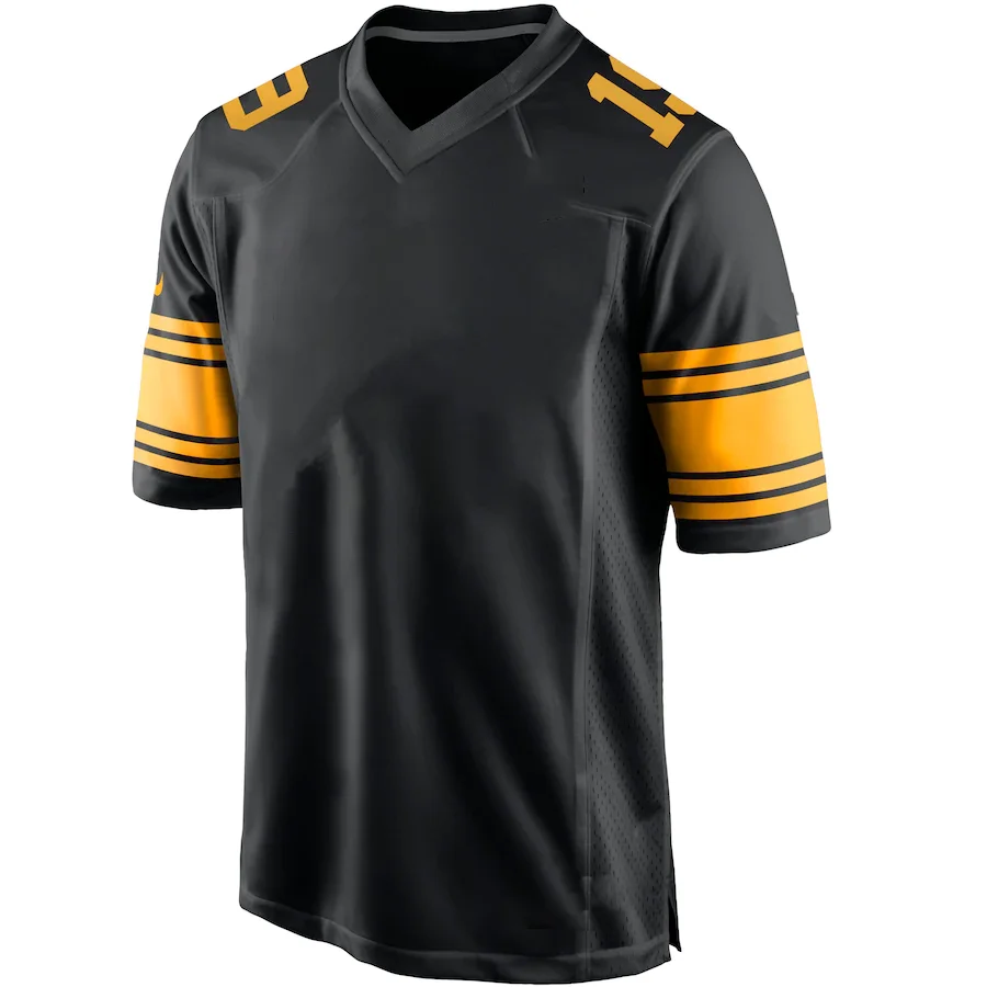 

New 2021 Steelers Men's Fans Rugby Jerseys Sports Fans Wear Devin Bush American Football Pittsburgh Jersey Stitched T-Shirts