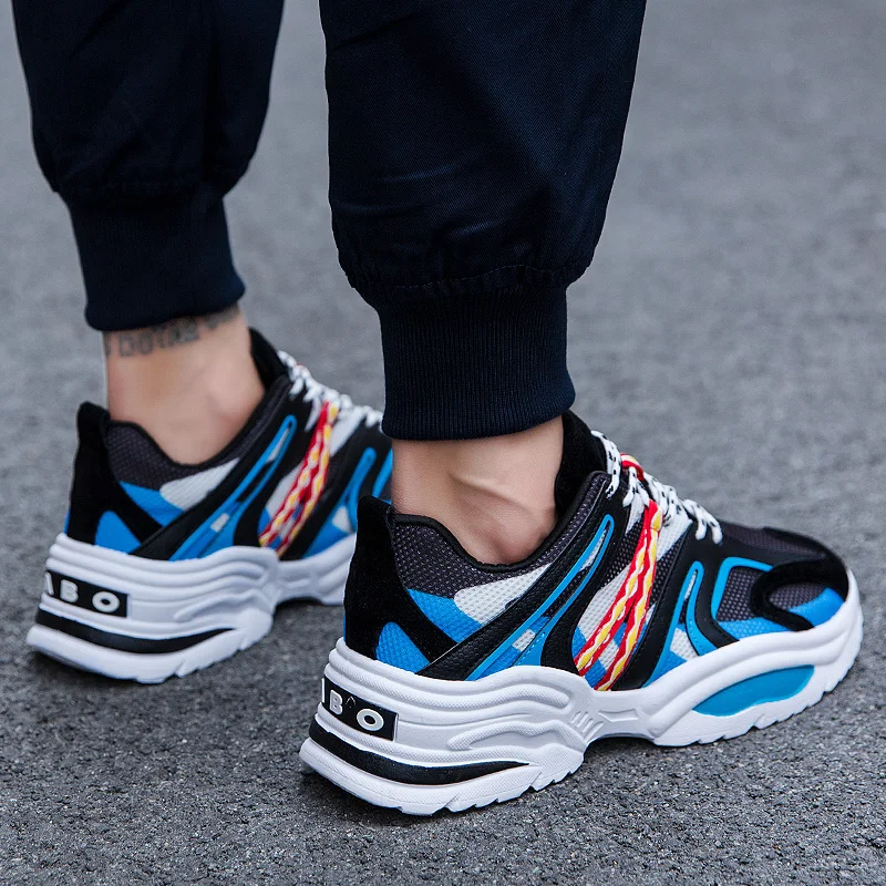 

New popular men's classic thick soled shoes fitness shoes leisure breathable sports shoes fashion non slip running shoes