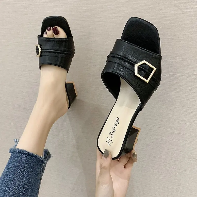 

Clear Transparent Slippers Female Slides 2020 New Summer Bling Slippers Women Shoes Woman Spike High Heels Ladies Shoes Mules