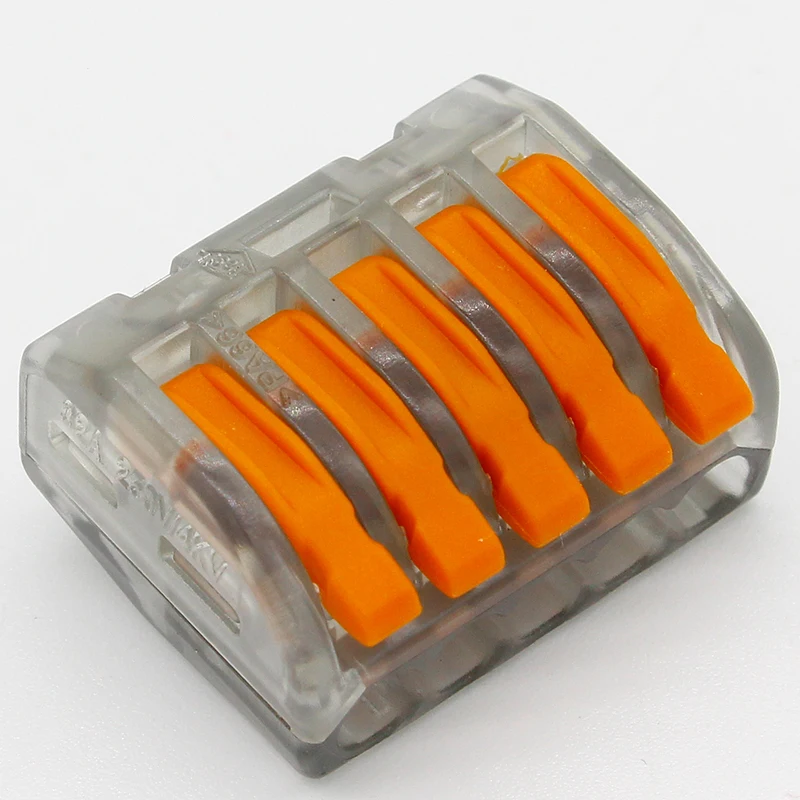 10 шт. Универсальный прозрачный разъем для быстрой проводки 5 контактов мини