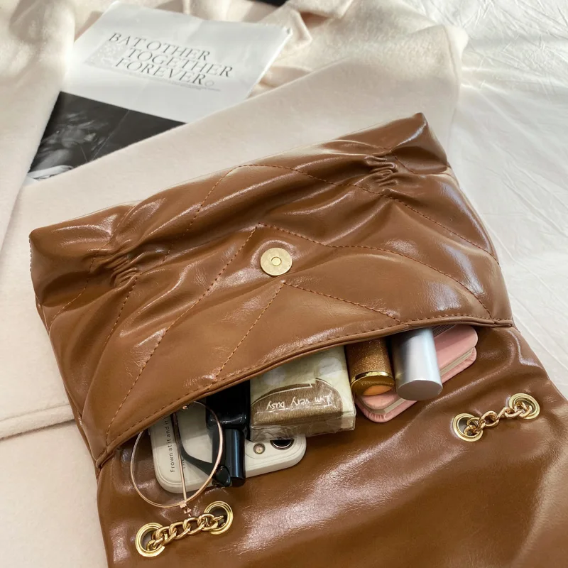 

Bags Large Small Armpit Bag Crossbody PU Leather for Women 2021 Quality Ladies Designer Handbags Chain Shoulder Messenger Bag