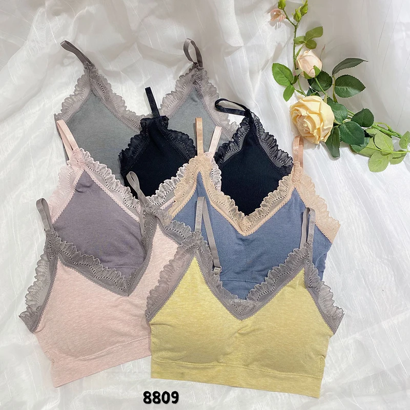 Бюстгальтер для студентов кружевное красивое нижнее белье на бретельках из