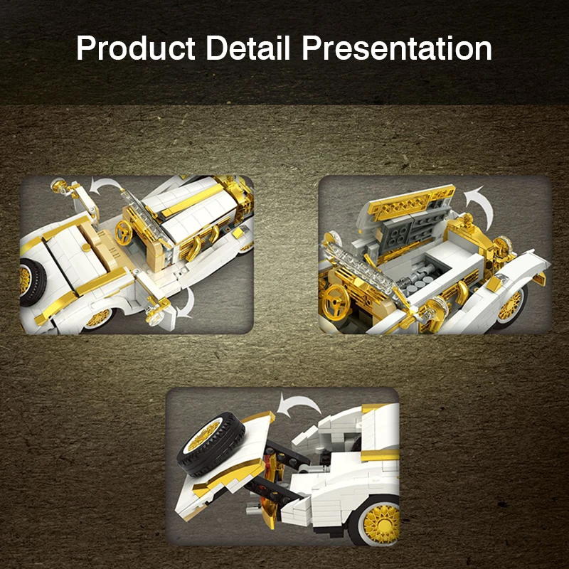 

High-tech Ideas Famous Retro Classic Car Building Blocks Expert Vehicle Model Bricks Educational Toys Birthday Gift For Chidlren