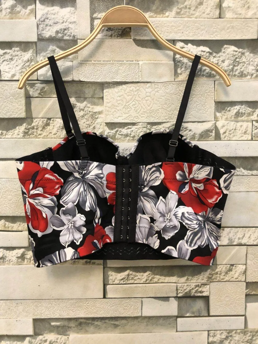 

NEW Women Push Up Bustier Crop Top Sexy Cropped Printed Feminino Strappy Bralette Bras Camis Tops Cropped