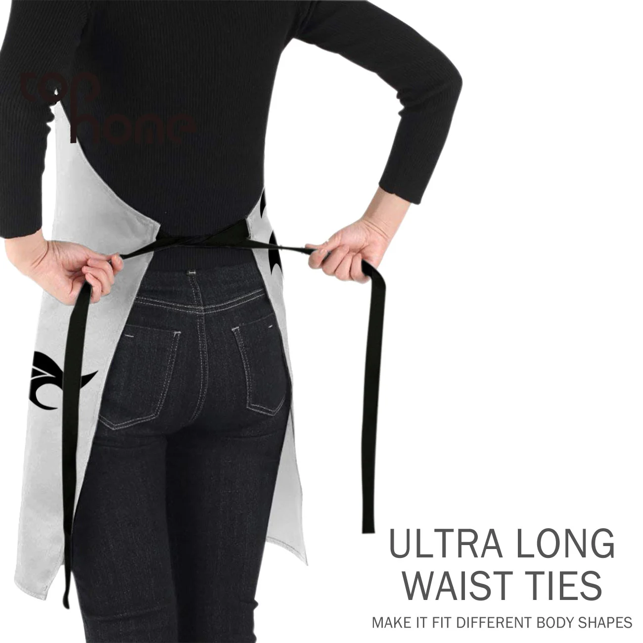 Tophome Кухонный Фартук простой черный белый дракон китайский миф удобные фартуки