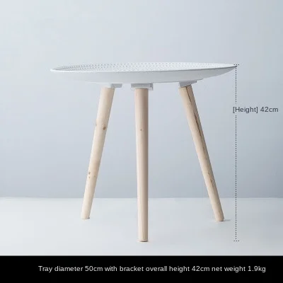 

Creative Tray Small Table Placement Coffee Table Living Room Bedside Table Decoration Furniture Solid Wood Legs Round Table