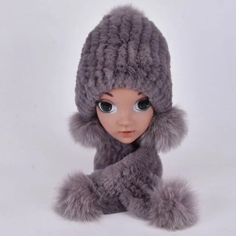 Зимняя Детская меховая шапка теплые мягкие наушники из натурального меха