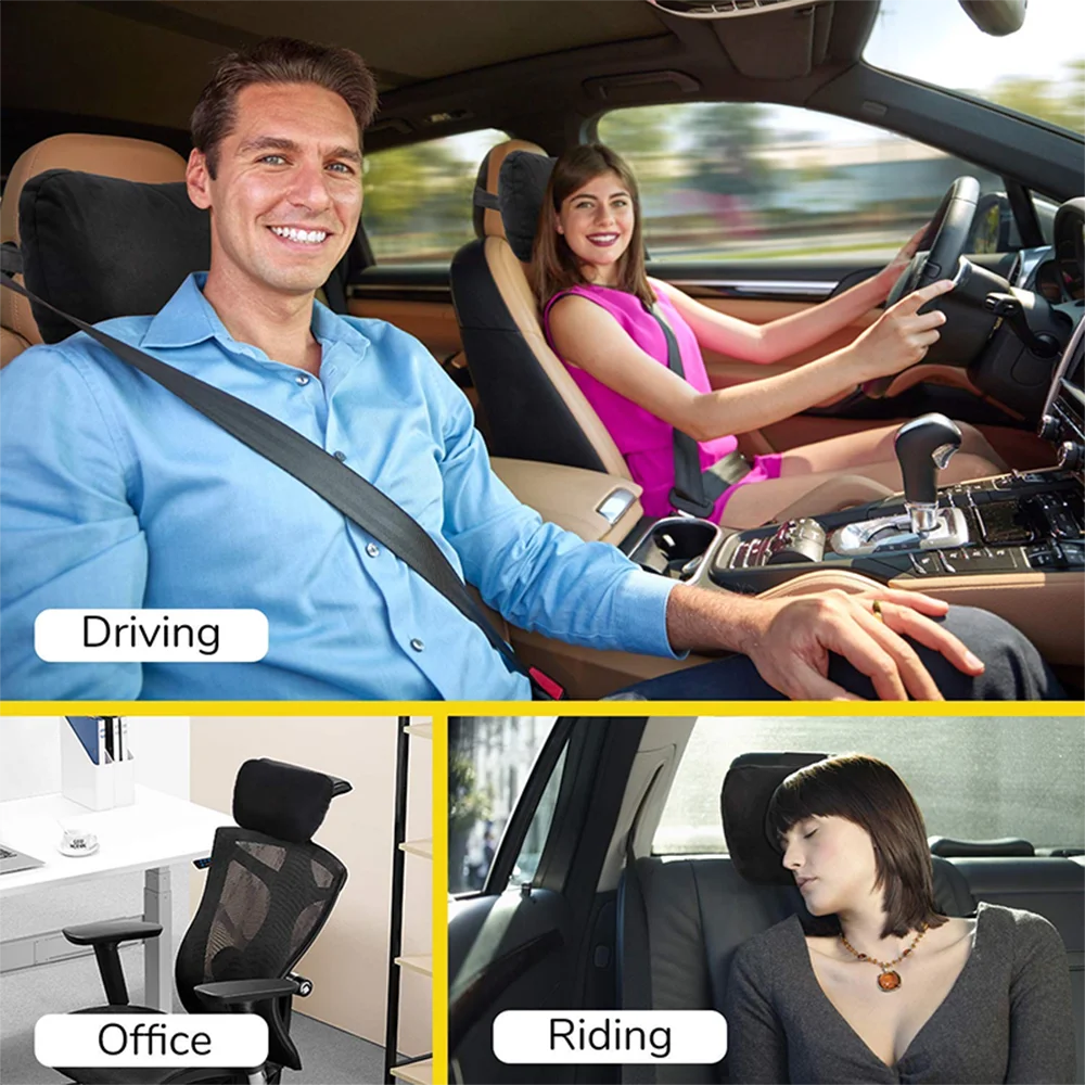 Автомобильная подушка для шеи 3D из пены с эффектом памяти прочная Кожаная