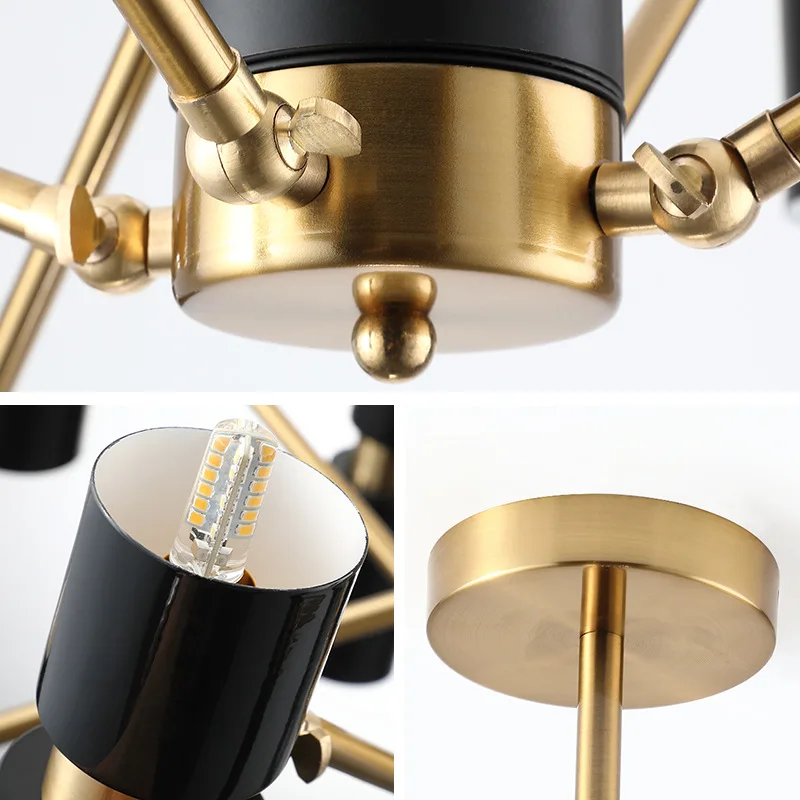 

New Nordic Modern Space Floating Concept Chandeliers Lights Lamp for Living Room Dining Room Bedroom Home Loft Black Gold G9