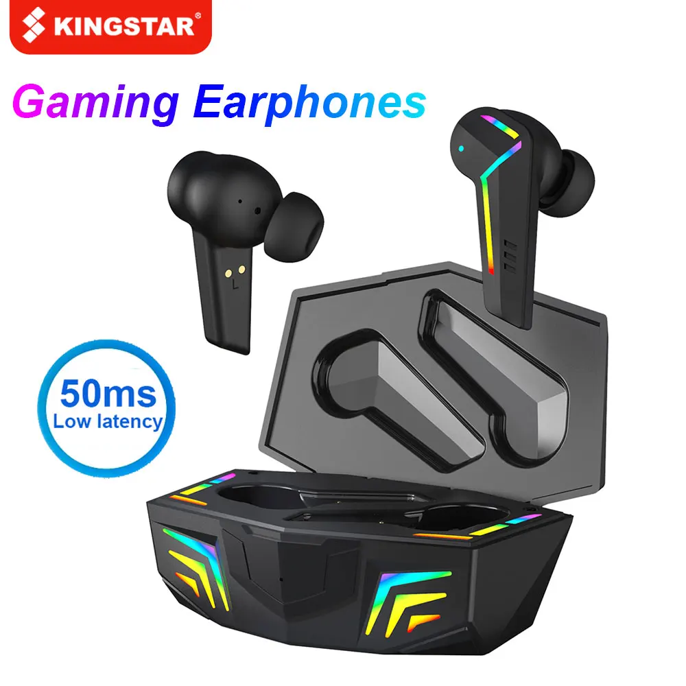 

KINGSTAR TWS Gaming Earbuds Wireless Bluetooth Headphones with Mic Bass Stereo Sound Earphones Gamer Positioning PUBG Headsets