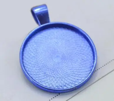 Blue 10 шт./лот, пустая основа подвески из сплава, 20 мм, 25 мм, 30 мм, Стеклянные Кабошоны, камея, поднос, сделай сам, ювелирное изделие, подвеска, фурнитура - Цвет: Blue