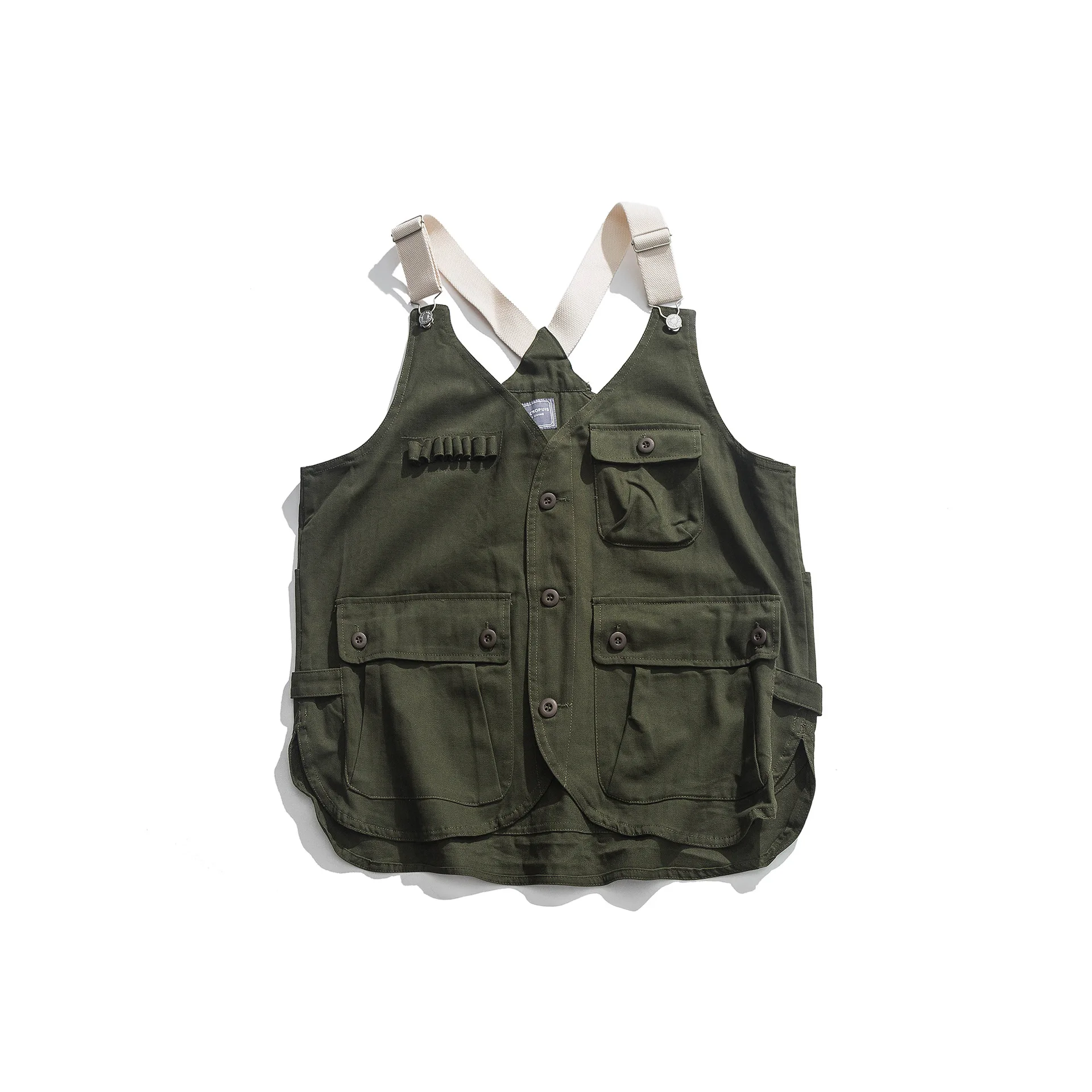 

American Casual Army Multi-bag Tooling Tactical Vest Japanese Retro Work Clothes Sleeveless Outdoor Travel Hiking Draw Men Women