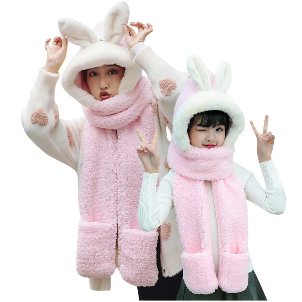 Осенние плюшевые теплые меховые шапки для родителей и детей зимние милые