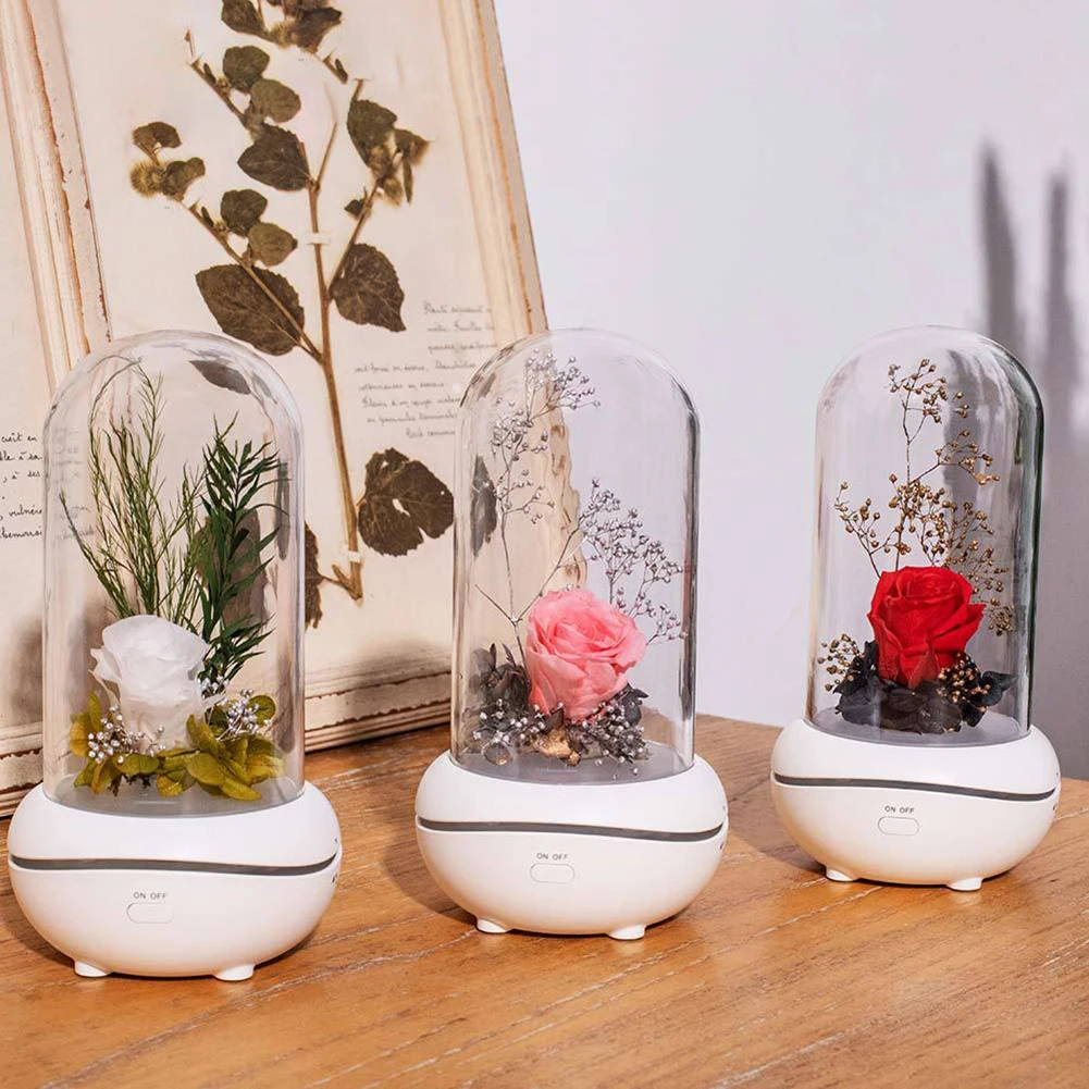 

Creative Preserved Flower Fragrance Lamp Aroma Diffuser Portable Colorful Atmosphere Light Rechargeable USB Aroma Diffuser Gift