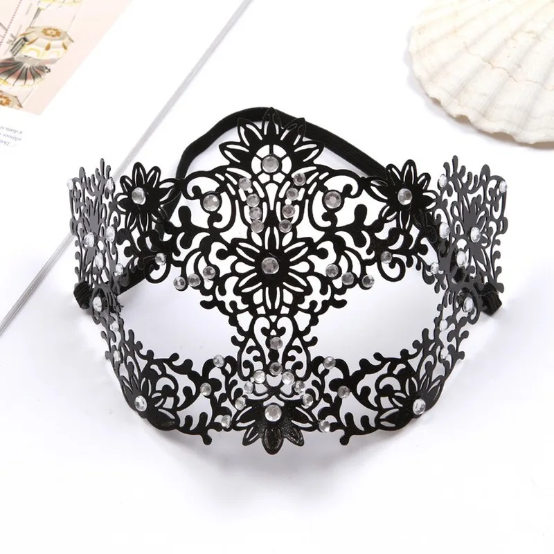 

Маска с металлическими бриллиантами, с вырезами, половина лица, женская, итальянская, Willis, Высококачественная маска