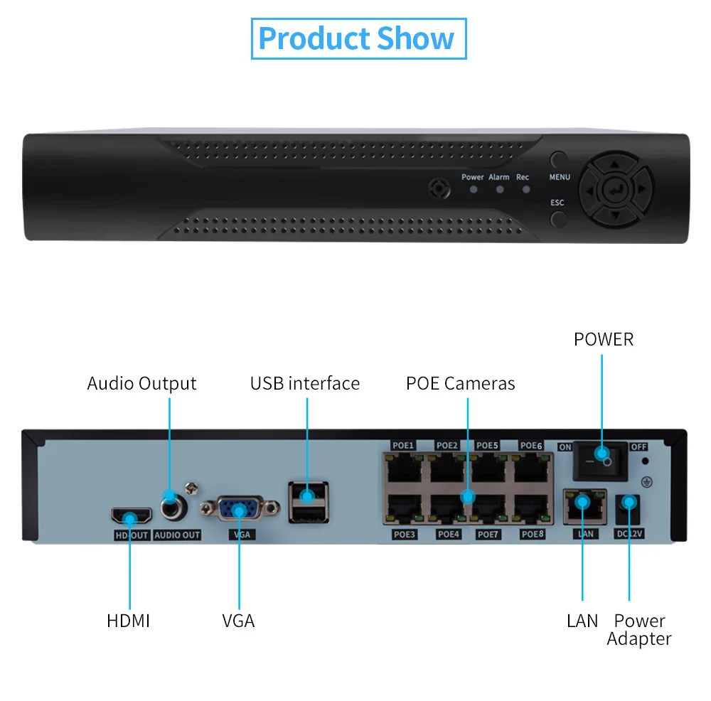 Система видеонаблюдения 4CH 5MP POE NVR 1080P POE IP камера ИК ночного видения детектор движения система видеонаблюдения