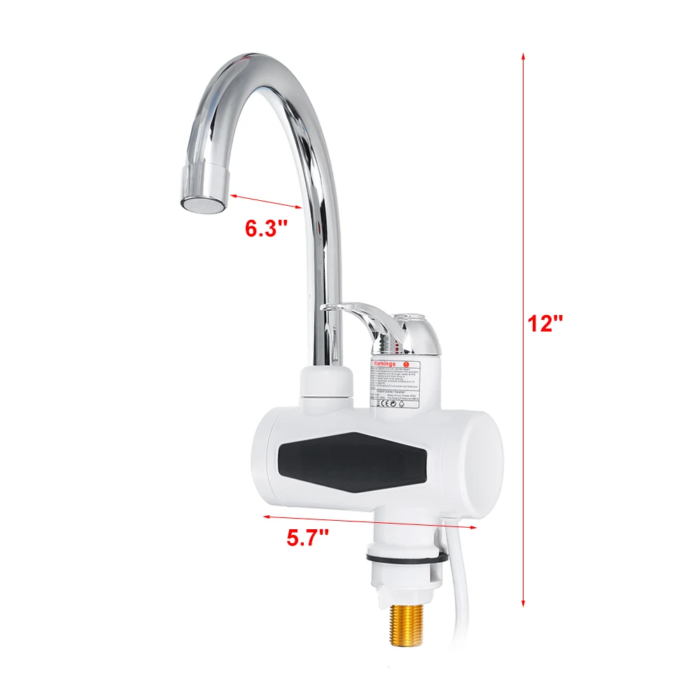 

Electric Water Heater Instant Tankless Electric Hot Water Heater Faucet Kitchen Instant Heating Tap Water Heater with LED