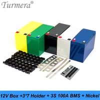 turmera 12v 7ah to 24ah battery storage box 3x7 18650 holder 3s 100a bms with welding nickel use in motorcycle replace lead acid