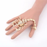 free shipping cubic zirconia scorpion gold color silver color alloy double rings