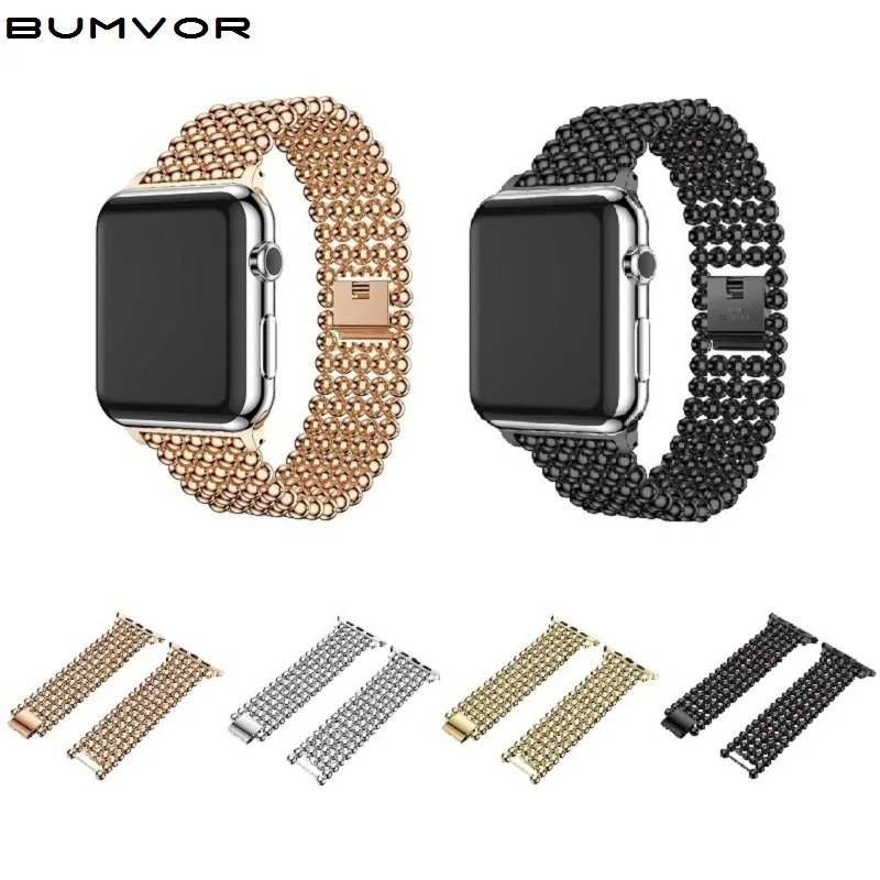 Apple Watch с 38 мм 40 42 44 модные бусины Бабочка Пряжка стальной ремешок для Iwatch 1 2 3 4