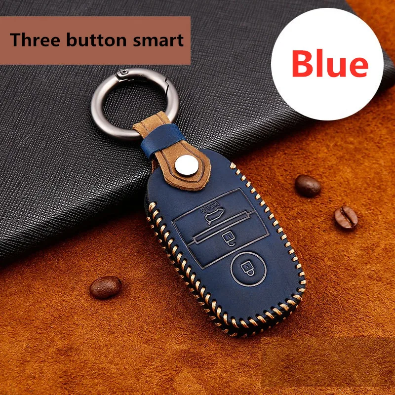 Чехол из натуральной кожи для автомобильных ключей чехол Kia Rio QL Sportage Ceed Cerato Forte R GT