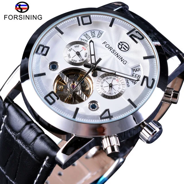 

Men's sports watch forsing tuoflywheel automatic mechanical watch multi-function monthly calendar luxury watch relogio masculin