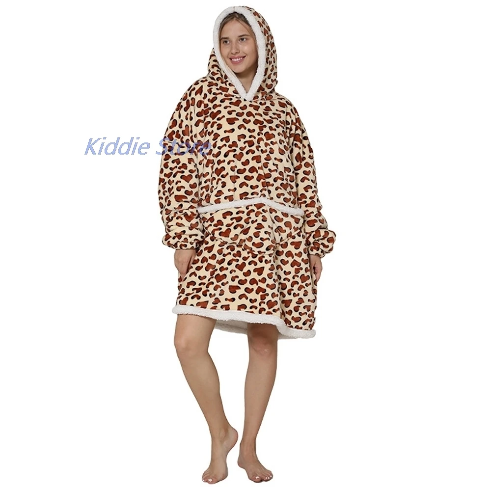 Женские Модные флисовые теплые мягкие свитера с капюшоном и карманами пуловеры