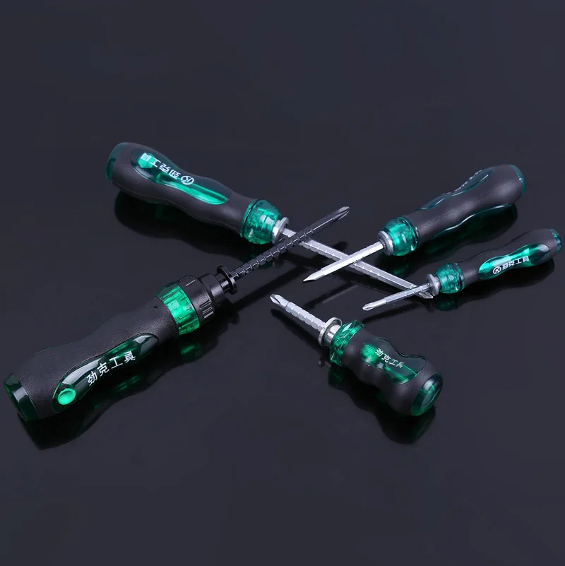 Регулируемая трещотка отвертка двухсторонняя щелевая Elescopic Магнитная биты