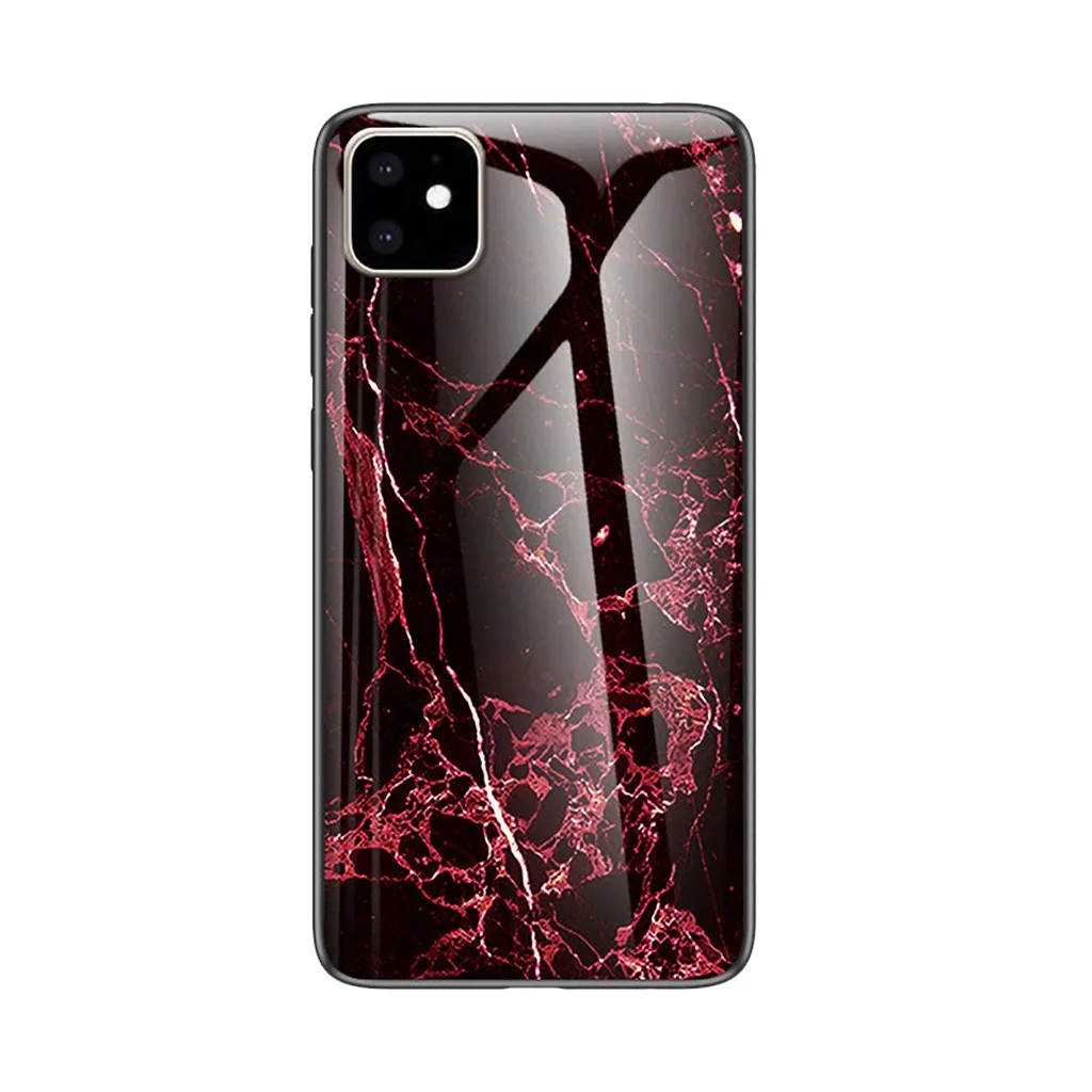 Чехол Carprie из витражного стекла для iPhone 11/11 Pro/11 Pro Max глянцевый мраморный мягкий