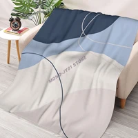 abstract organic shapes cream pink and blue 3 throw blanket sherpa blanket cover bedding soft blankets
