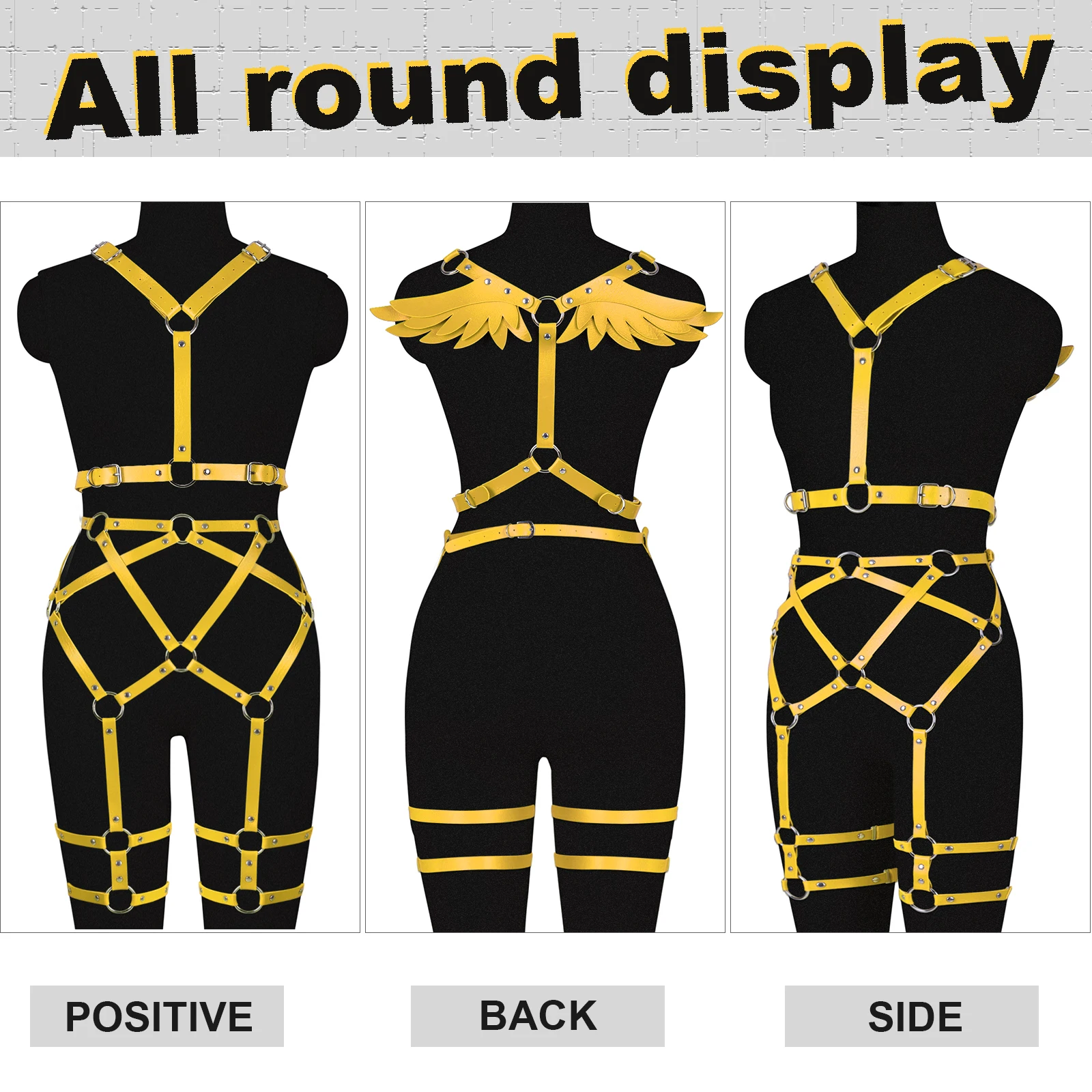 

Кроп-топ женский кожаный в стиле панк с крыльями ангела