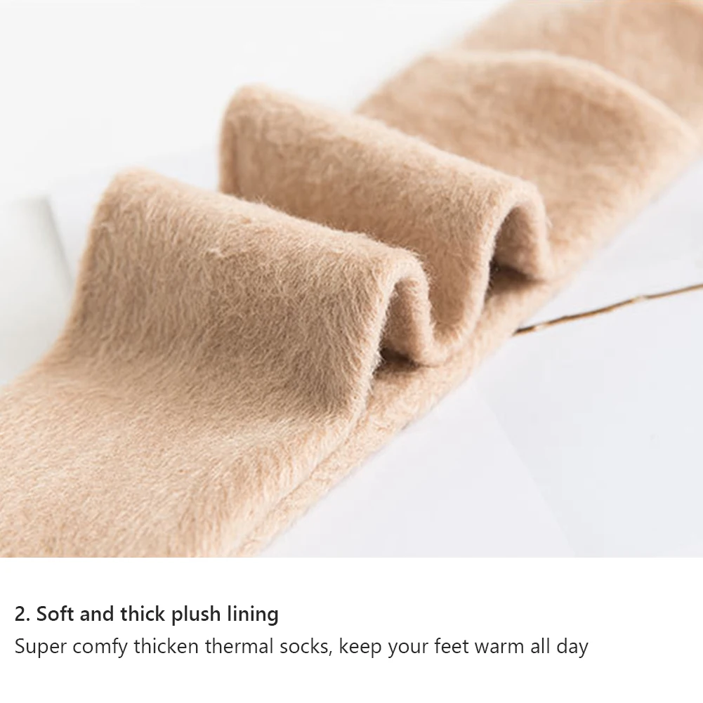 

1 Pair Winter Warmer Women Thicken Thermal Wool Cashmere Snow Socks Seamless Velvet Boots Floor Sleeping Women's Socks