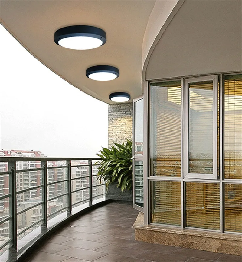 

Outdoor LED Ceiling Lights Modern Round Lamp Living Room Bedroom Garden Wall Lighting Fixture Aisle Balcony Ceiling Lamp