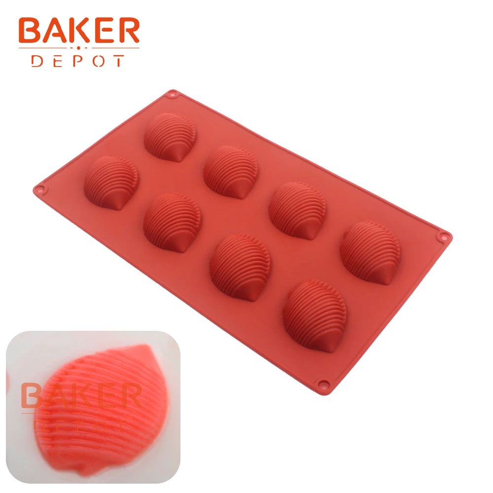 CDY-345 BAKER DEPOT Мини силиконовая формочка для пончиков для печенья пончики торты оборудование для выпечки овальные конфеты шоколадные формы украшения торта ледяной лоток - Цвет: CDY-345