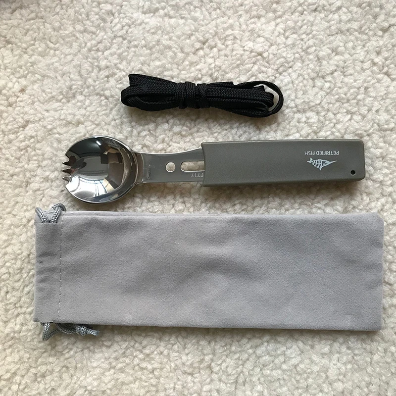 silver khaki11 5 в 1 походная посуда(вилка/ложка/нож/открывалка для бутылок/веревка) походные карманные наборы из нержавеющей стали для походов, выживания, путешествий - Цвет: silver khaki11