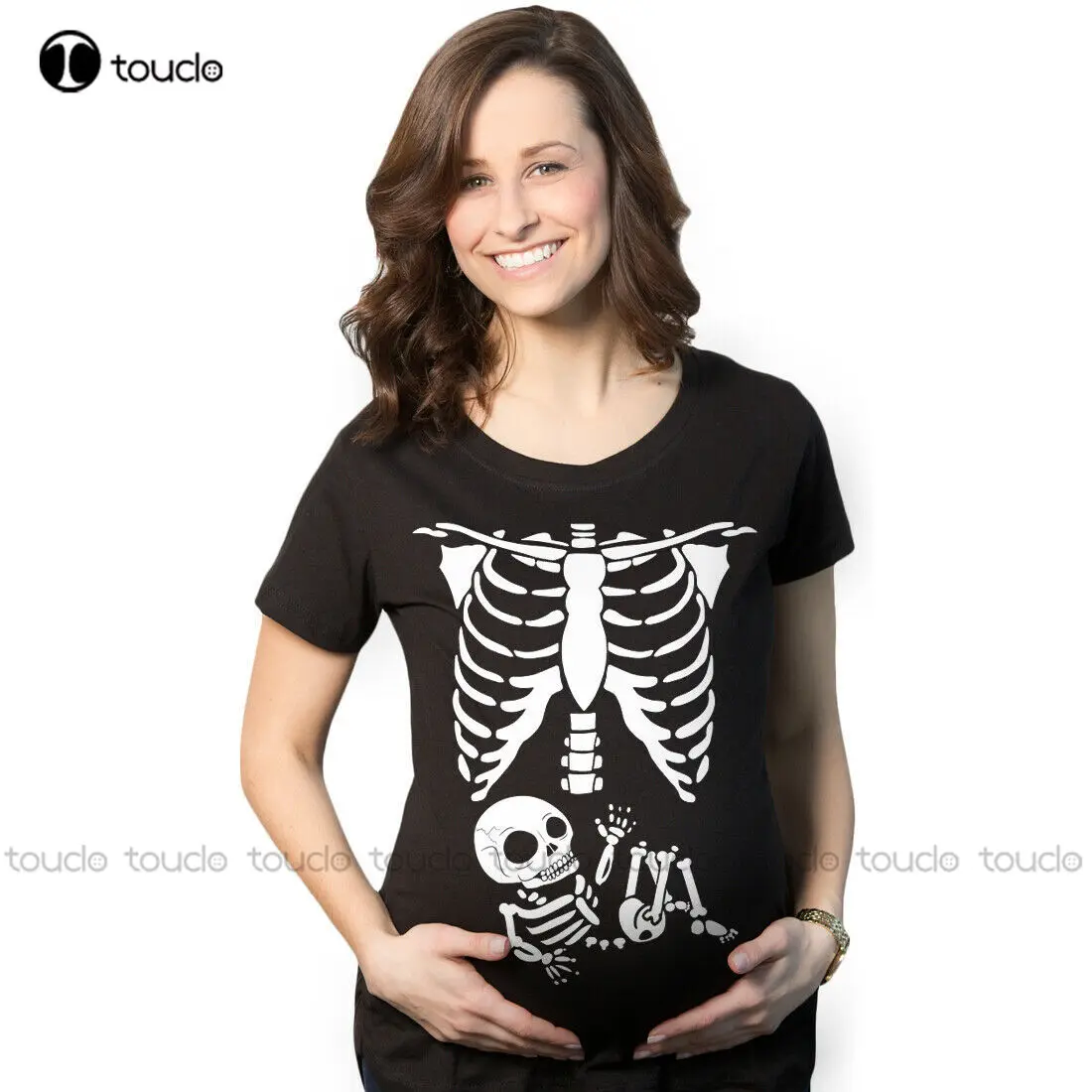 

Maternity Skeleton Baby T Shirt Funny Cute Pregnancy Halloween Tee Announcement Boys Tshirts Custom Aldult Teen Unisex Xs-5Xl