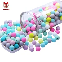 bobo box 9mm 50pcs silicone beads pearl silicone food grade teething beads diy bpa free jewelry baby teether toy pacifier chain