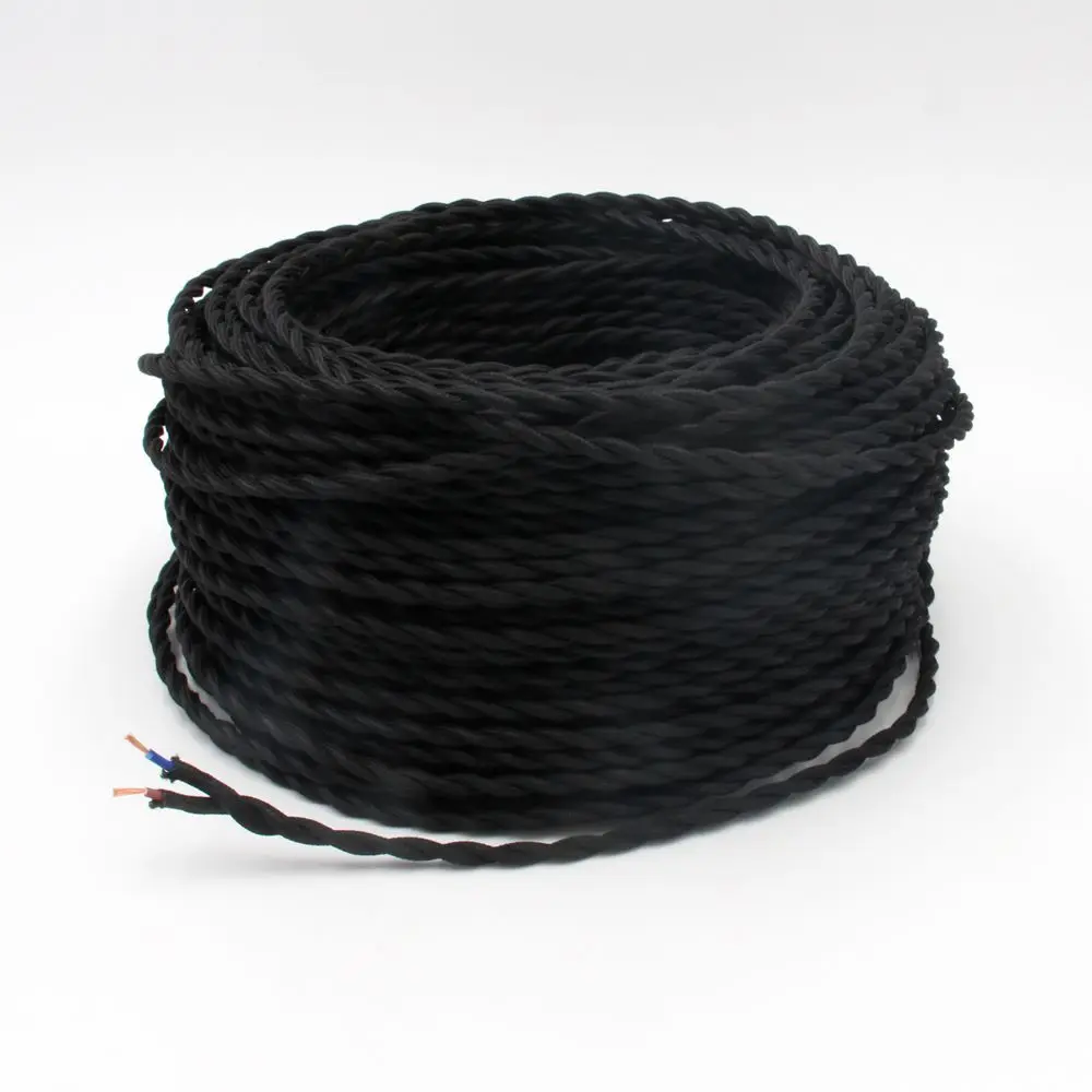 

2 жила 0,75 мм 2 Винтажный витой кабель ткань покрытая лампой шнур ретро подвесной светильник Электрический провод