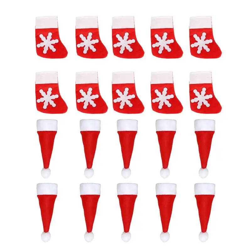 20 шт. рождественский стиль посуда крышка Рождество Санта шляпа дизайн держатель