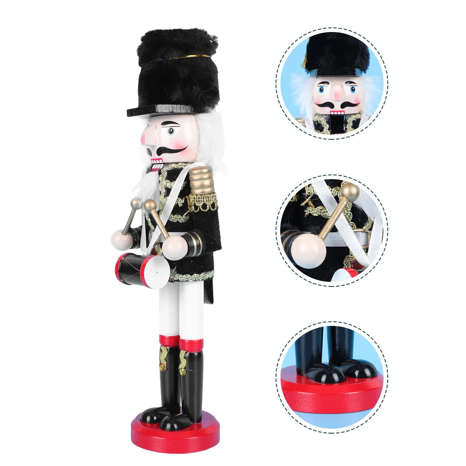 

1Pc Decorative Wooden Puppet Doll Xmas Home Walnut Soldier Festival Adorn