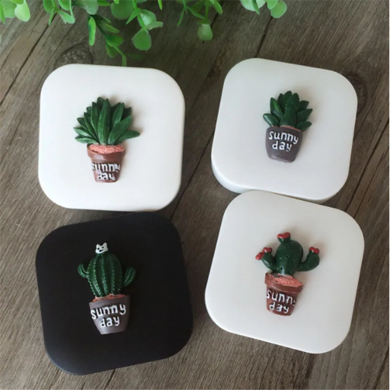 Новый чехол для контактных линз коробка ухода за контактными линзами кактус