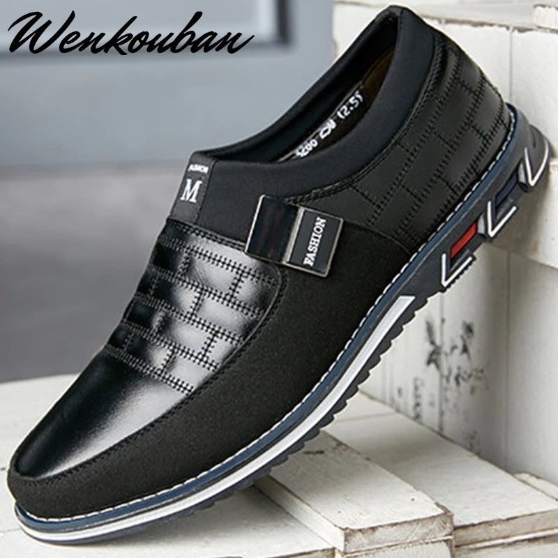 Genuine Leather Men Casual Shoes Brand 2019 Mens Loafers Moccasins Breathable Slip on Black Driving Plus Size 38-46 | Обувь