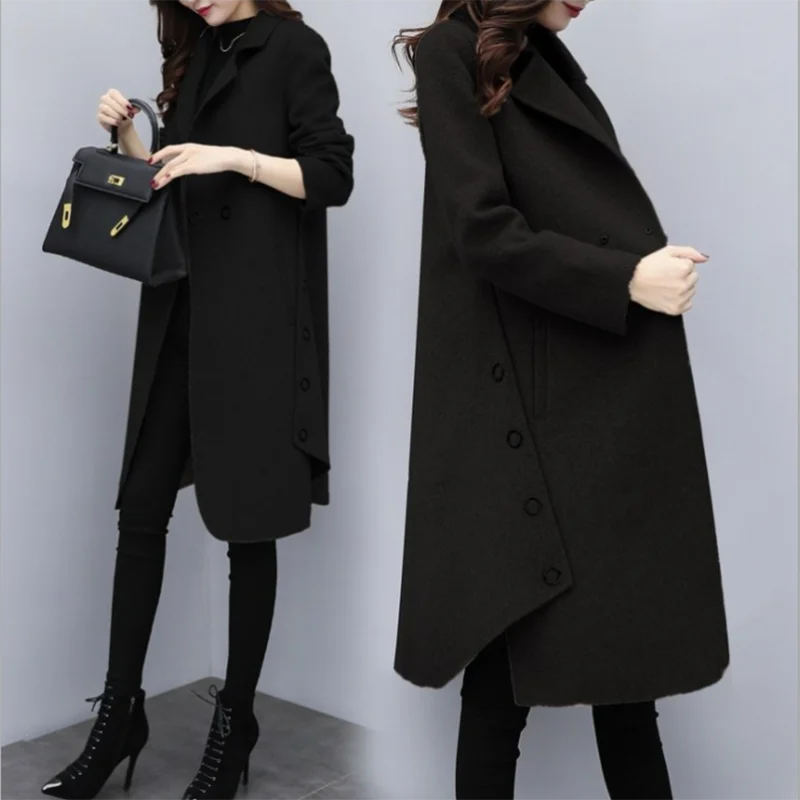 Новая зимняя женская одежда шерстяная куртка модная свободная размера плюс